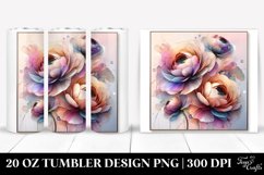 Shiny Ranunculus Clipart, Transparent 20 Oz Tumbler Product Image 1