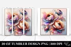 Shiny Ranunculus Clipart, Transparent 20 Oz Tumbler Product Image 1
