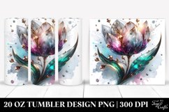 20 Oz Tumbler Sublimation | Watercolor Tulip Sublimation Product Image 1