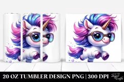 Cute Unicorn Running 20 Oz Tumbler Product Image 1