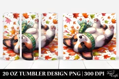 Autumn Leaves Dog Tumbler Design Product Image 1