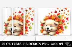Tumbling Autumn Dog Tumbler Design Product Image 1