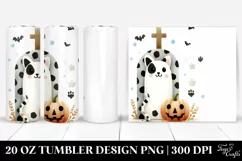Simplistic Watercolor Tombstone Halloween Tumbler Design | Product Image 1