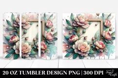 Wooden Peonies Stained 20 Oz Tumbler Product Image 1