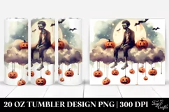 Washed Zombie Cloud Halloween Tumbler Design | 20 oz Tumbler Product Image 1