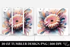 Shiny Gerbera Clipart, Transparent 20 Oz Tumbler Product Image 1