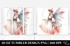 Washed Boho Fairy Watercolor Tumbler Design | 20 oz Tumbler Product Image 1