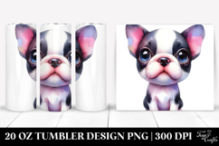 Cute Watercolor Boston Terrier, Colorful 20 Oz Tumbler Product Image 1