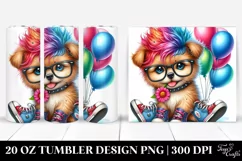 Dog with Flower and Sneakers PNG Product Image 1