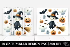 Simple Funny Broomstick Halloween Sticker 20 Oz Tumbler Product Image 1