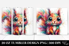 Colorful Layered Cute Baby Squirrel | 20 Oz Tumbler Product Image 1