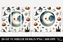 Simple Funny Moon Halloween Sticker 20 Oz Tumbler Product Image 1