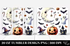 Simple Funny Moon Halloween Sticker 20 Oz Tumbler Product Image 1