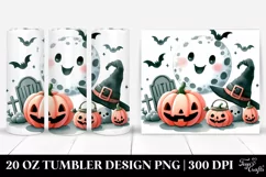 Simple Funny Moon Halloween Sticker 20 Oz Tumbler Product Image 1