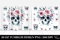 Simple Skull Watercolor Tumbler Product Image 1