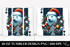 Vibrant Polar Bear Christmas Clipart 20 Oz Tumbler Product Image 1