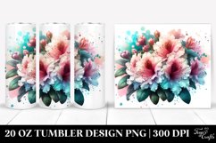 20 Oz Tumbler Sublimation | Watercolor Rhododendron Product Image 1