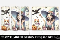 Retro Excited Witch Cat | 20 oz Tumbler Product Image 1