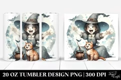 Retro Excited Witch Cat | 20 oz Tumbler Product Image 1