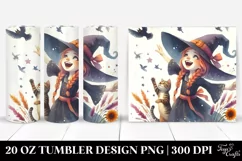 Retro Excited Witch Cat | 20 oz Tumbler Product Image 1