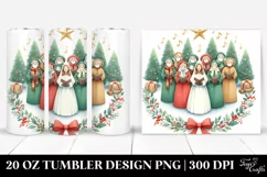 Cute Carol Singers Clipart, Transparent 20 Oz Tumbler Product Image 1