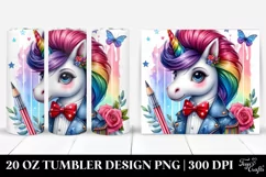 Vibrant Unicorn Drawing Tumbler Product Image 1