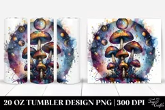 Vibrant Celestial Mushroom Clipart 20 Oz Tumbler Product Image 1
