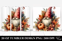 Detailed Vibrant Autumn Gnome | 20 oz Tumbler Product Image 1