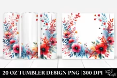 Abstract Vibrant Frame Red Flowers | 20 Oz Tumbler Product Image 1