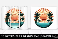 Retro Tropical Sun Vector Art. 20 oz Tumbler Design Product Image 1