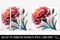 20 Oz Tumbler Sublimation | Watercolor Carnation Product Image 1