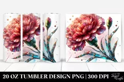 20 Oz Tumbler Sublimation | Watercolor Carnation Product Image 1