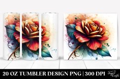 Abstract Stained Camellia Wooden | 20 oz Tumbler Product Image 1
