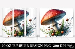 Detailed Mushroom Watercolor Splash | 20 oz Tumbler Product Image 1