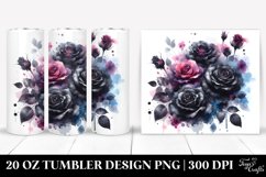 Washed Watercolor Vibrant with Black Roses | 20 oz Tumbler Product Image 1