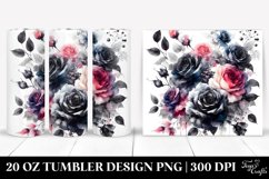 Washed Watercolor Vibrant with Black Roses | 20 oz Tumbler Product Image 1