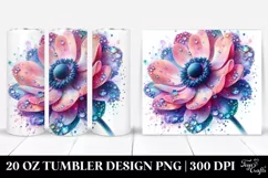 Detailed Pastel Glossy Anemone | 20 oz Tumbler Product Image 1