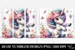 Cute Baby Unicorn Tumbling with Spring Petals | 20 Oz Product Image 1