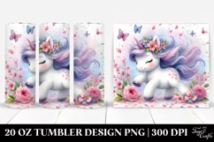 Cute Baby Unicorn Tumbling with Spring Petals | 20 Oz Product Image 1