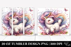 Cute Baby Unicorn Tumbling with Spring Petals | 20 Oz Product Image 1
