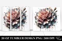 20 Oz Tumbler Sublimation | Watercolor Carnation Product Image 1