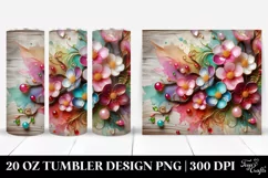Cherry Blossom Wooden Background | 20 Oz Tumbler Product Image 1