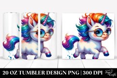 Cute Baby Unicorn Vibrant Drawing 20 oz Tumbler Product Image 1