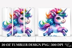 Cute Baby Unicorn Vibrant Drawing 20 oz Tumbler Product Image 1