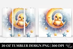 Digital Retro Cute Baby Duck | 20 oz Tumbler Product Image 1