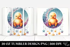 Digital Retro Cute Baby Duck | 20 oz Tumbler Product Image 1