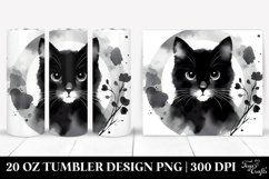 Simple Black Cat Watercolor Tumbler Product Image 1