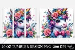 Cute Unicorn with Floral Wreath Clipart Product Image 1
