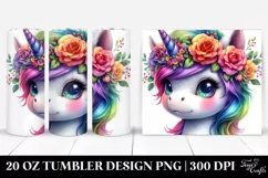 Cute Unicorn with Floral Wreath Clipart Product Image 1
