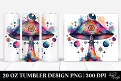 Vibrant Celestial Mushroom Clipart 20 Oz Tumbler Product Image 1
